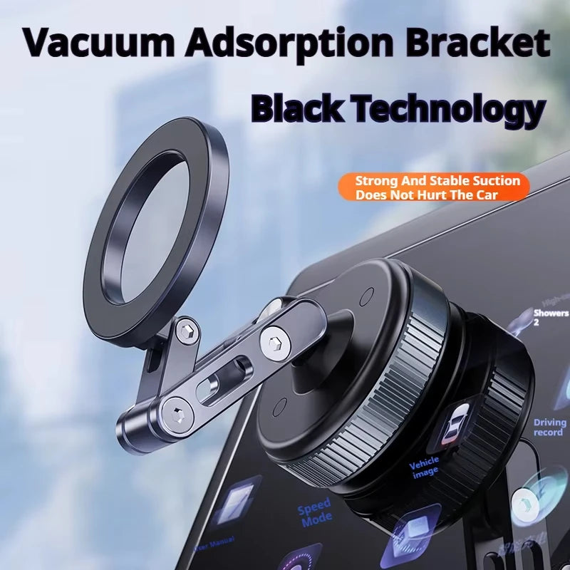 X53 Magnetic Phone Holder Rotating Folding Vacuum Suction Mag Stand For Car Navigation Gym Kitchen Streaming Bracket