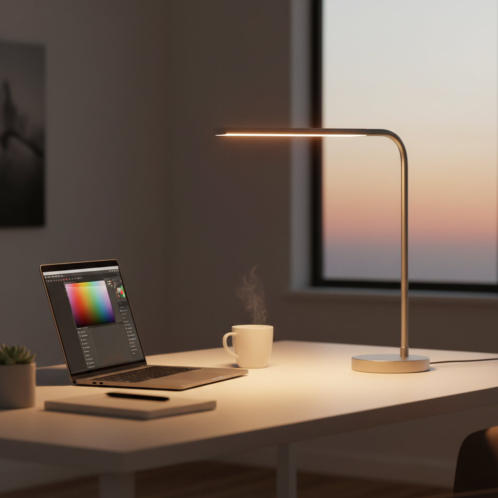 LED Desk Lamp lifestyle shot on desk